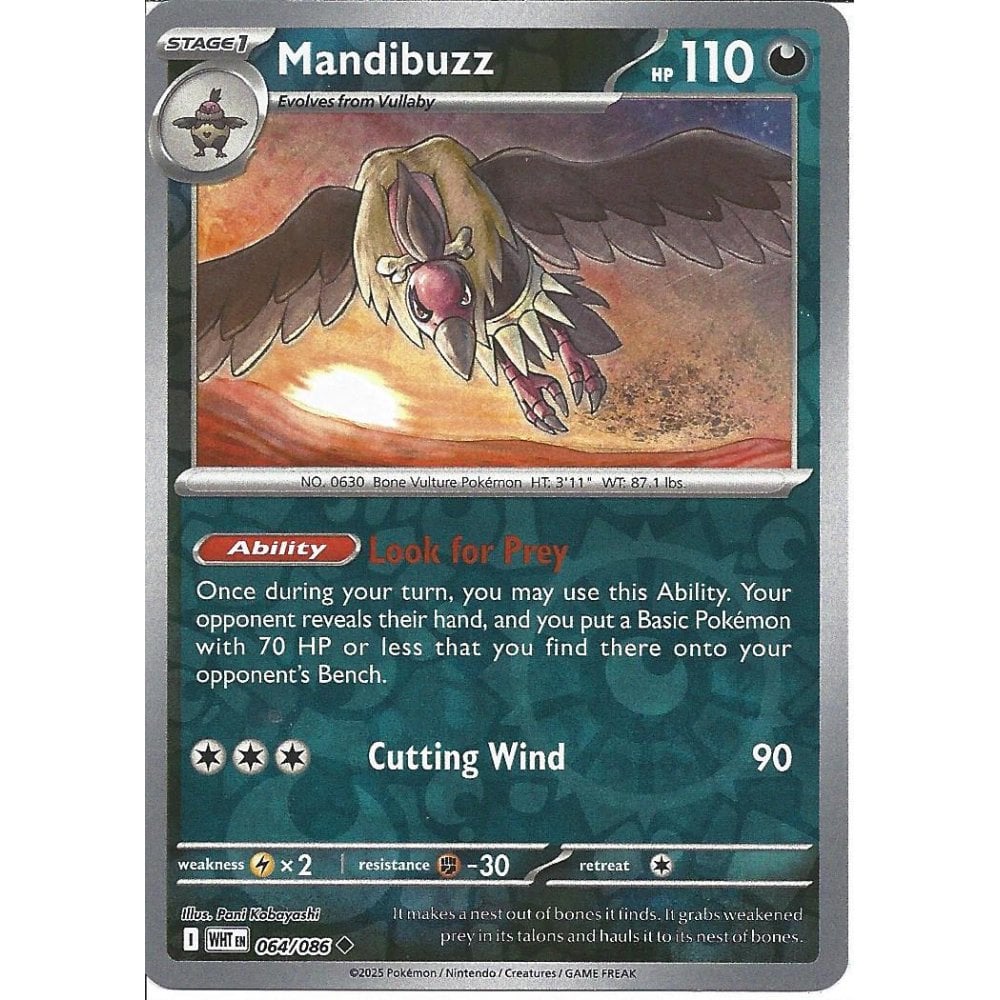 064/086 Mandibuzz (Reverse Holo) (White Flare) Pokemon card (English)