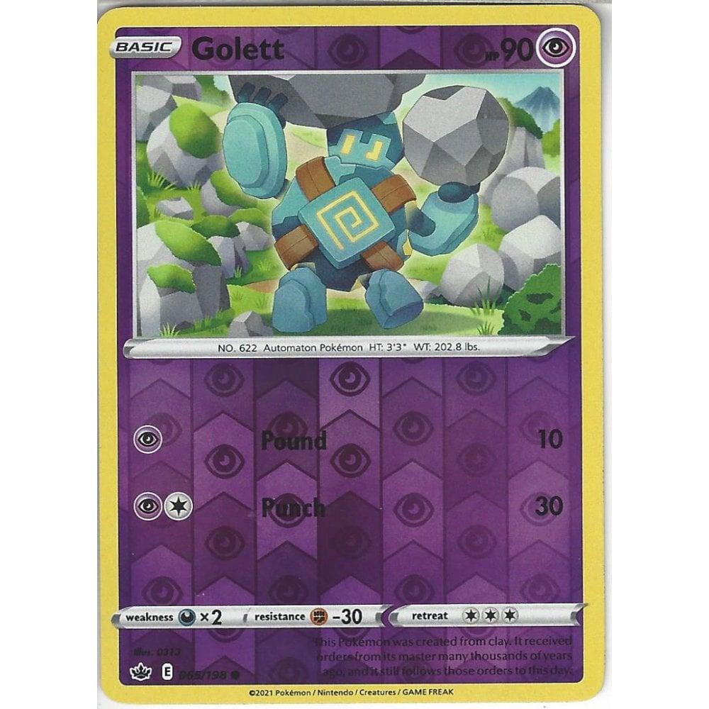 065/198 Golett (Reverse Holo) (Chilling Reign) Pokémon card (English)