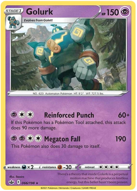 066/198 Golurk (Rare) (Chilling Reign) Pokémon card (English)