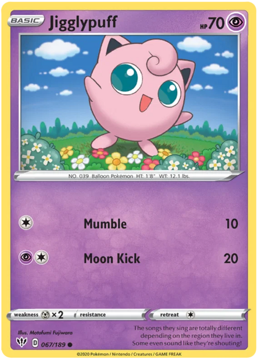 067/189 Jigglypuff (Darkness Ablaze) Pokemon card (English)