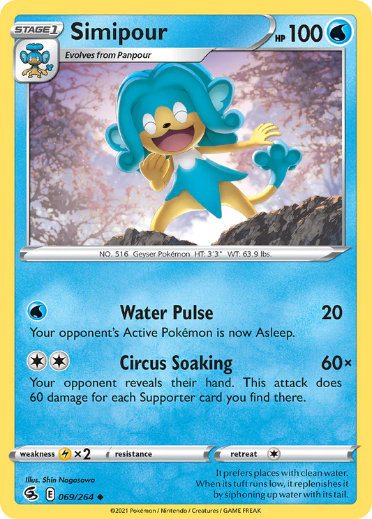069/264 Simipour (Fusion Strike) Pokemon card (English)