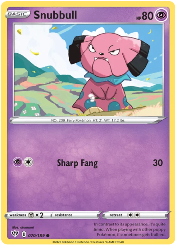 070/189 Snubbull (Darkness Ablaze) Pokemon card (English)