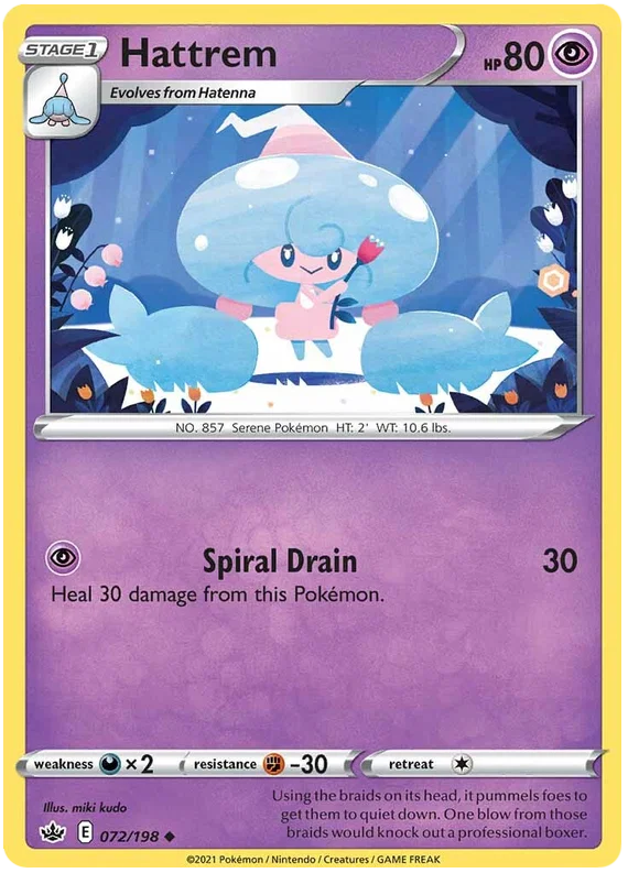072/198 Hattrem (Chilling Reign) Pokémon card (English)