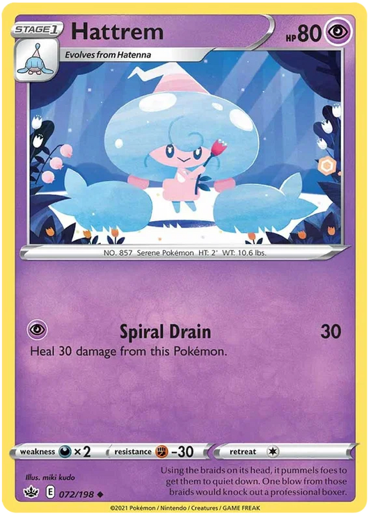 072/198 Hattrem (Chilling Reign) Pokémon card (English)
