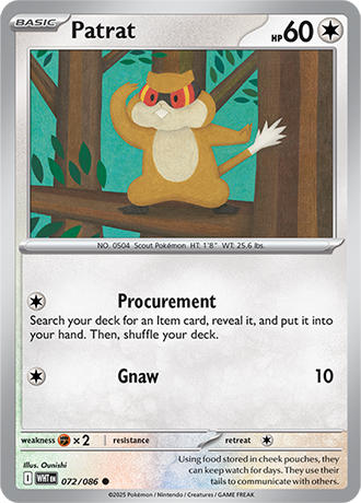 072/086 Patrat (White Flare) Pokemon card (English)