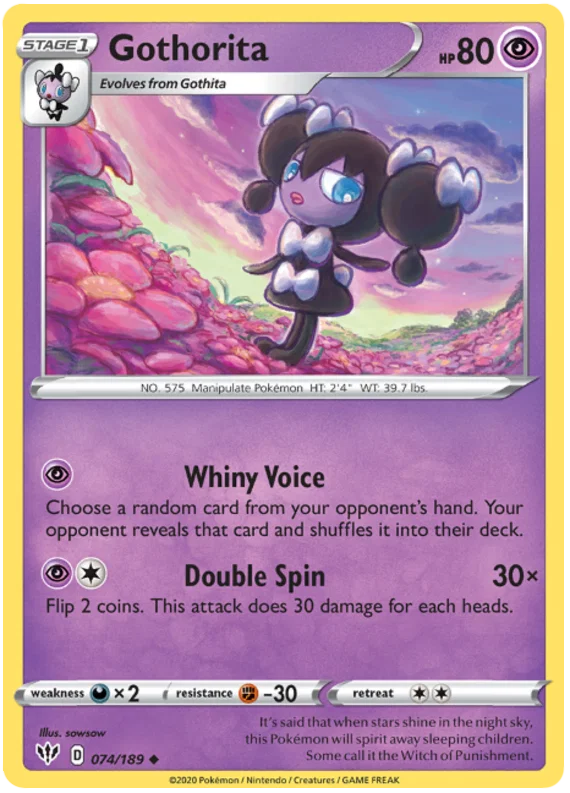 074/189 Gothorita (Darkness Ablaze) Pokemon card (English)