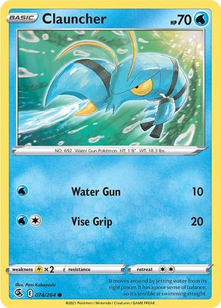 074/264 Clauncher (Fusion Strike) Pokemon card (English)