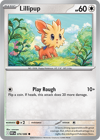 074/086 Lillipup (White Flare) Pokemon card (English)