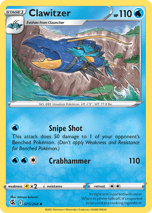 075/264 Clawitzer (Fusion Strike) Pokemon card (English)