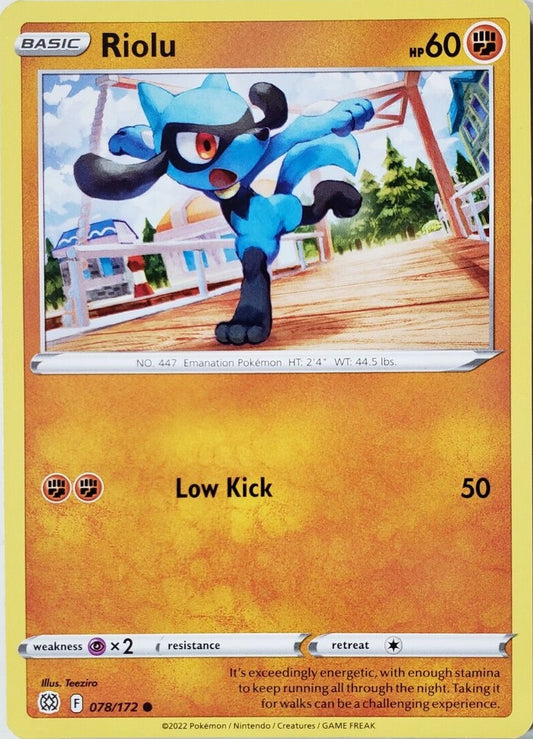078/172 Riolu (Brilliant Stars) Pokemon card (English)