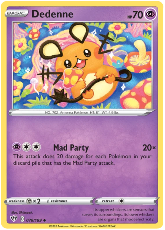 078/189 Dedenne (Darkness Ablaze) Pokemon card (English)