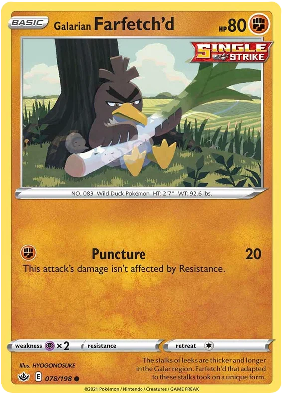 078/198 Galarian Farfetch'd (Chilling Reign) Pokémon card (English)