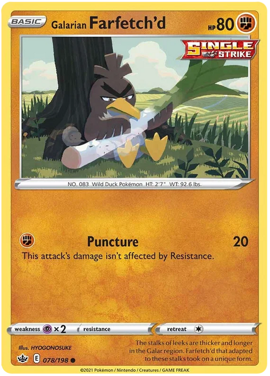 078/198 Galarian Farfetch'd (Chilling Reign) Pokémon card (English)