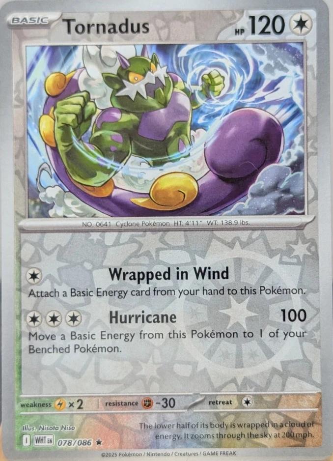078/086 Tornadus (Reverse Holo) (White Flare) Pokemon card (English)