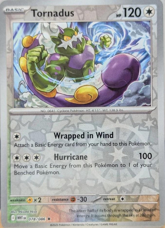 078/086 Tornadus (Reverse Holo) (White Flare) Pokemon card (English)
