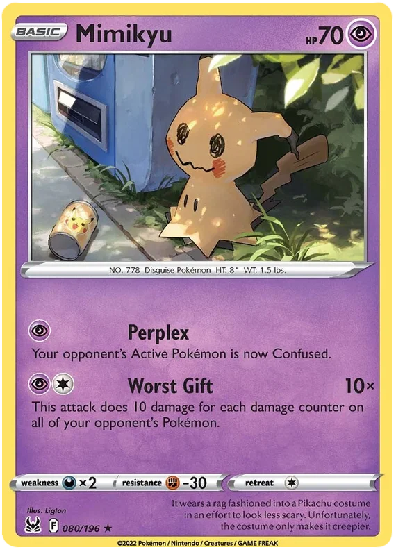 080/196 Mimikyu (Rare) (Lost Origin) Pokemon card (English)