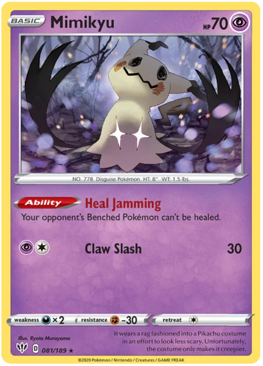 081/189 Mimikyu (Rare) (Darkness Ablaze) Pokemon card (English)