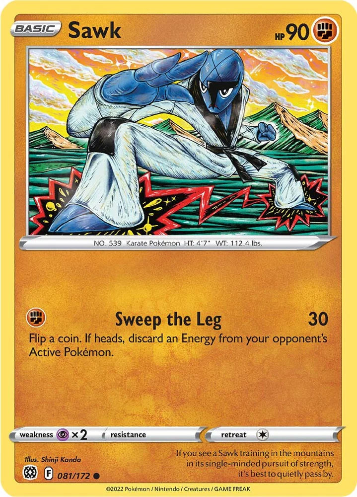 081/172 Sawk (Brilliant Stars) Pokemon card (English)