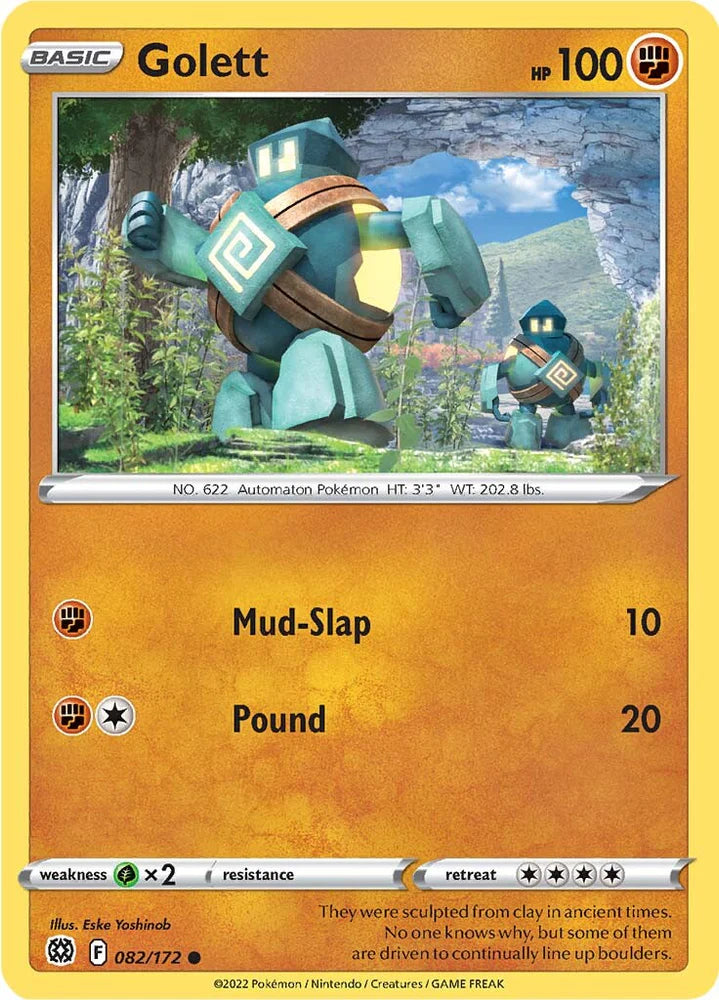 082/172 Golett (Brilliant stars) Pokemon card (English)