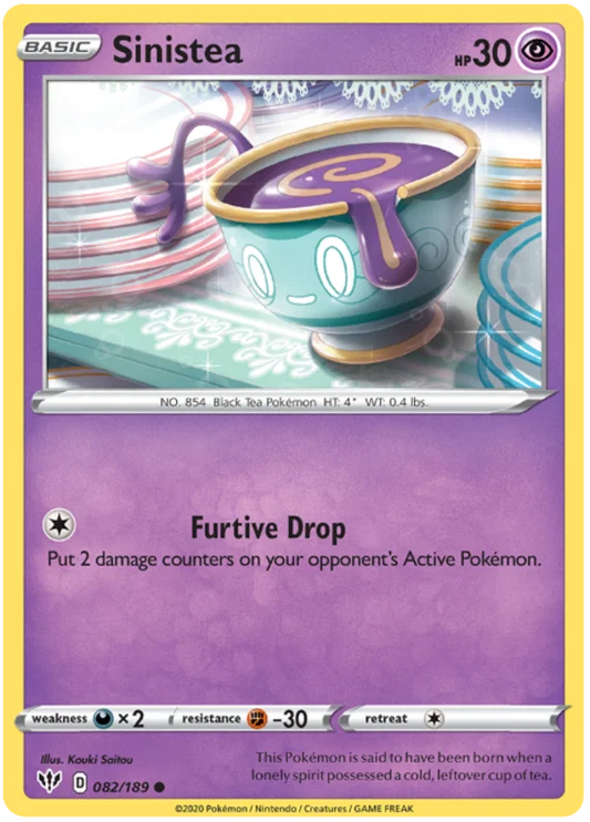 082/189 Sinistea (Darkness Ablaze) Pokemon card (English)