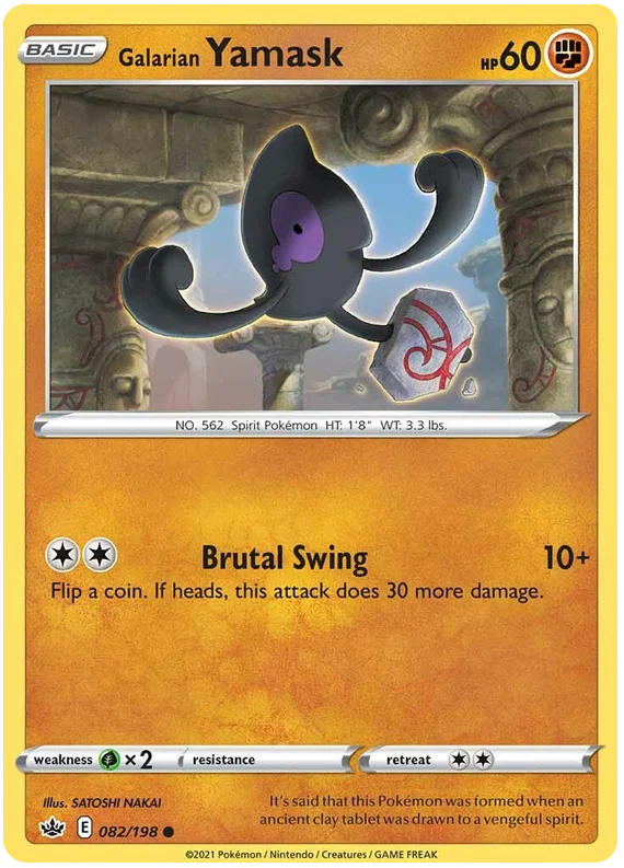 082/198 Galarian Yamask (Chilling Reign) Pokémon card (English)