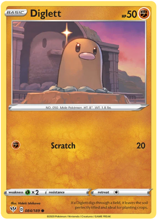 084/189 Diglett (Darkness Ablaze) Pokemon card (English)