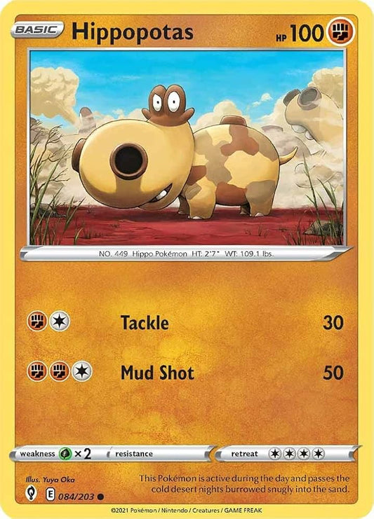 084/203 Hippopotas / Basic / Common (Evolving Skies) English card