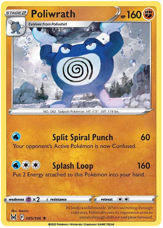 085/196 Poliwrath (Rare) (Lost Origin) Pokemon card (English)