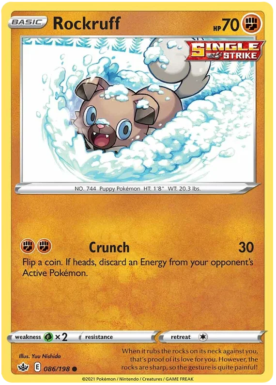 086/198 Rockruff (Chilling Reign) Pokémon card (English)