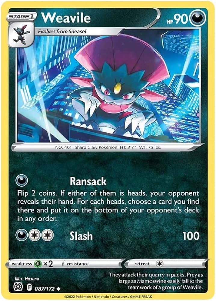 087/172 Weavile (Brilliant Stars) Pokemon card (English)