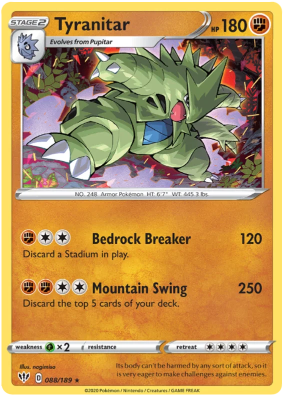 088/189 Tyranitar (Rare/Holo) (Darkness Ablaze) Pokemon card (English)