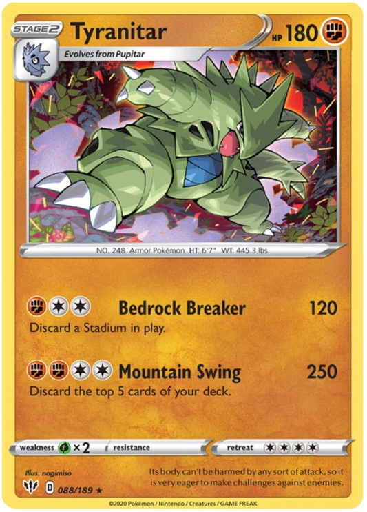 088/189 Tyranitar (Rare/Holo) (Darkness Ablaze) Pokemon card (English)