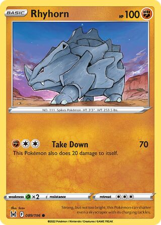089/196 Rhyhorn (Lost Origin) Pokemon card (English)