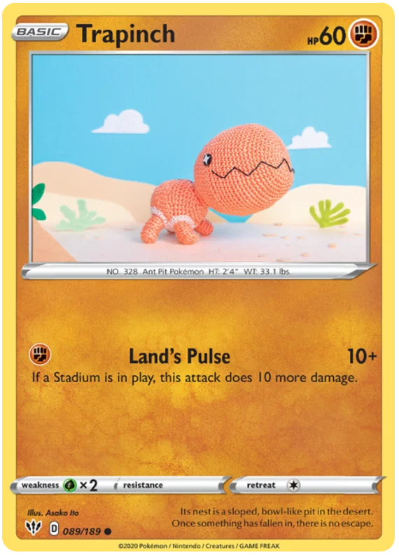 089/189 Trapinch (Darkness Ablaze) Pokemon card (English)