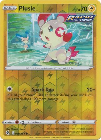 089/264 Plusle (Reverse Holo) (Fusion Strike) Pokemon card (English)