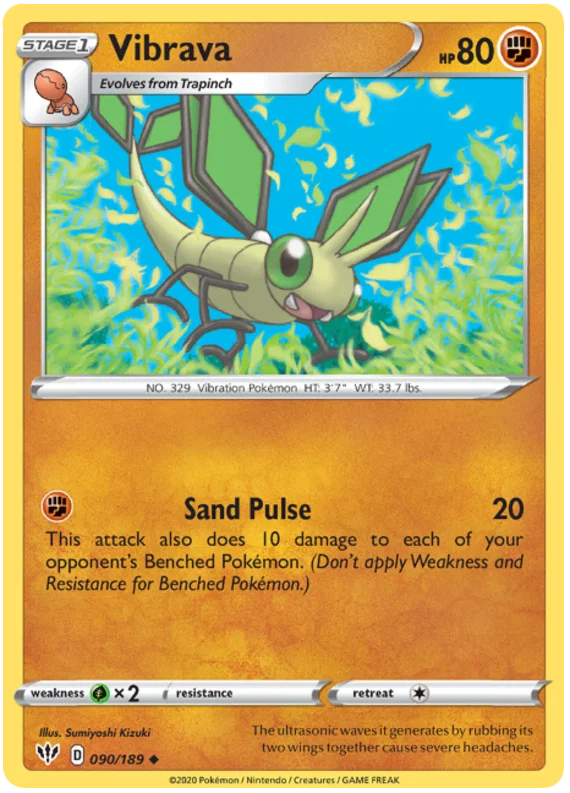 090/189 Vibrava (Drakness Alblaze) Pokemon card (English)