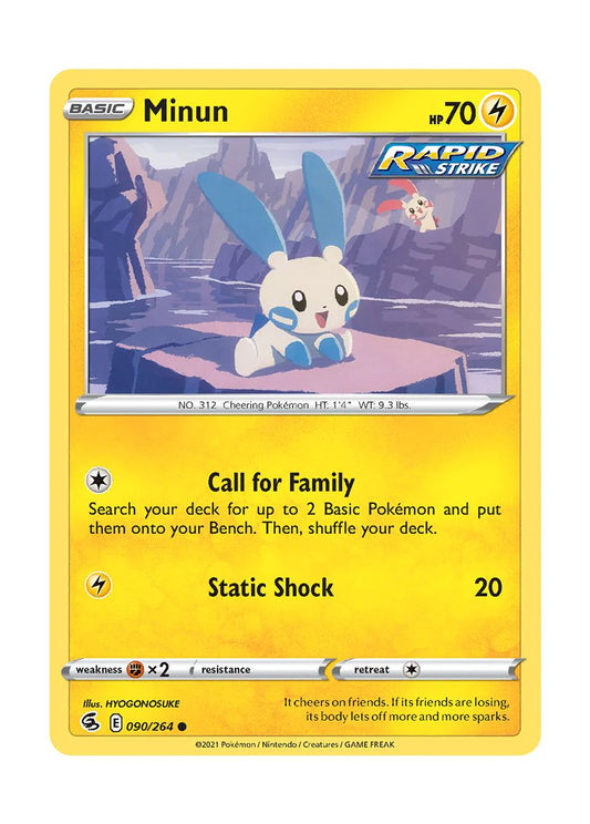 090/264 Minun (Fusion Strike) Pokemon card (English)