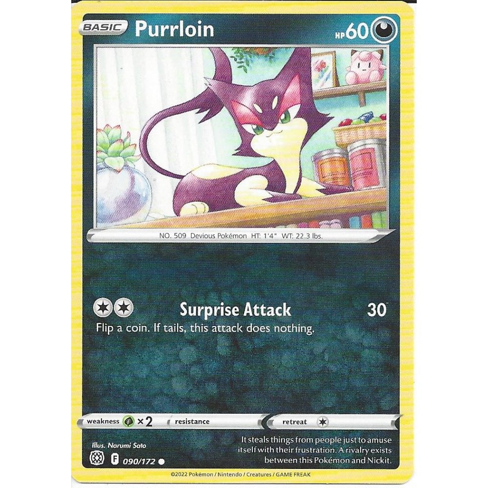 090/172 Purrloin (Brilliant Stars) Pokemon card (English)