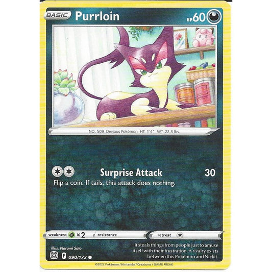 090/172 Purrloin (Brilliant Stars) Pokemon card (English)