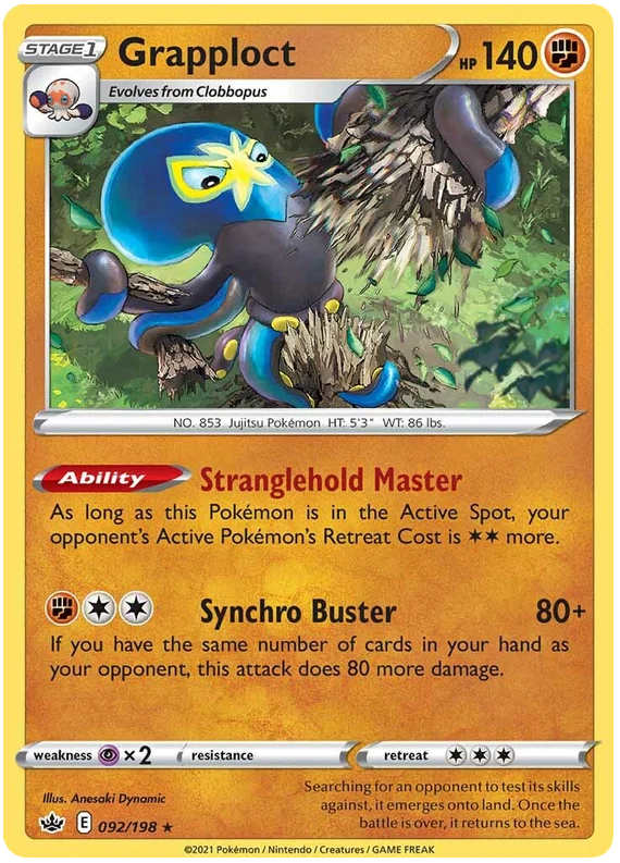 092/198 Grapploct (Rare/Holo) (Chilling Reign) Pokémon card (English)