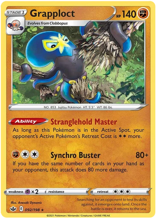092/198 Grapploct (Rare/Holo) (Chilling Reign) Pokémon card (English)
