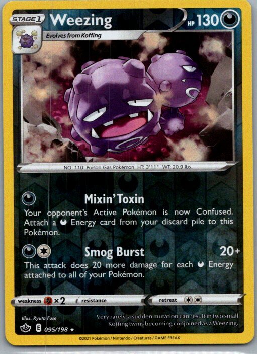 095/198 Weezing (Rare reverse holo) (Chilling Reign) Pokémon card (English)