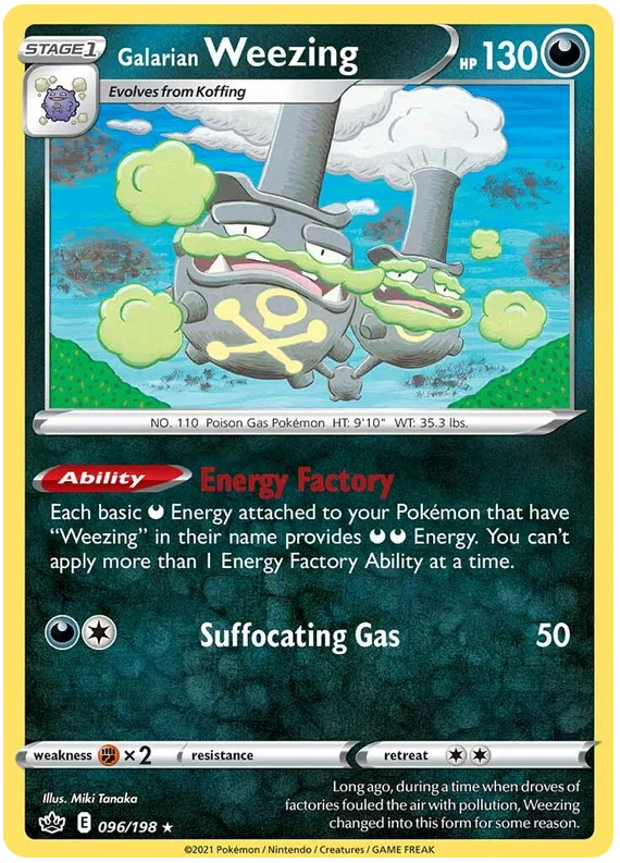 096/198 Galarian Weezing (Rare) (Chilling Reign) Pokémon card (English)