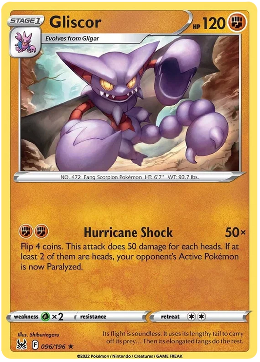 096/196 Gliscor (Rare) (Lost Origin) Pokemon card (English)