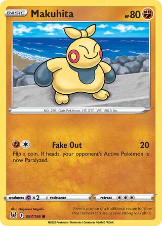 097/196 Makuhita (Lost Origin) Pokemon card (English)