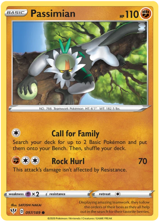097/189 Passimian (Darkness Ablaze) Pokemon card (English)