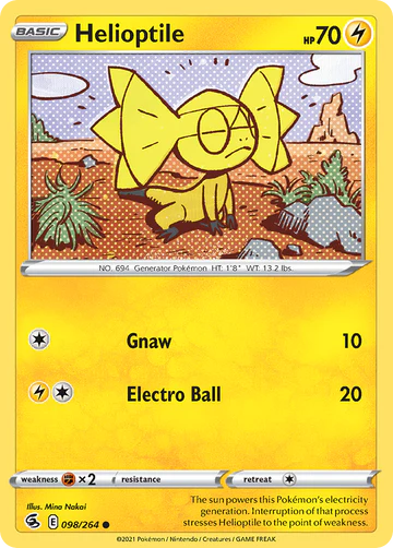 098/264 Helioptile (Fusion Strike) Pokemon card (English)