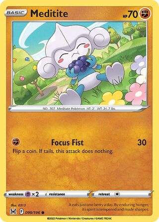 099/196 Meditite (Lost Origin) Pokemon card (English)