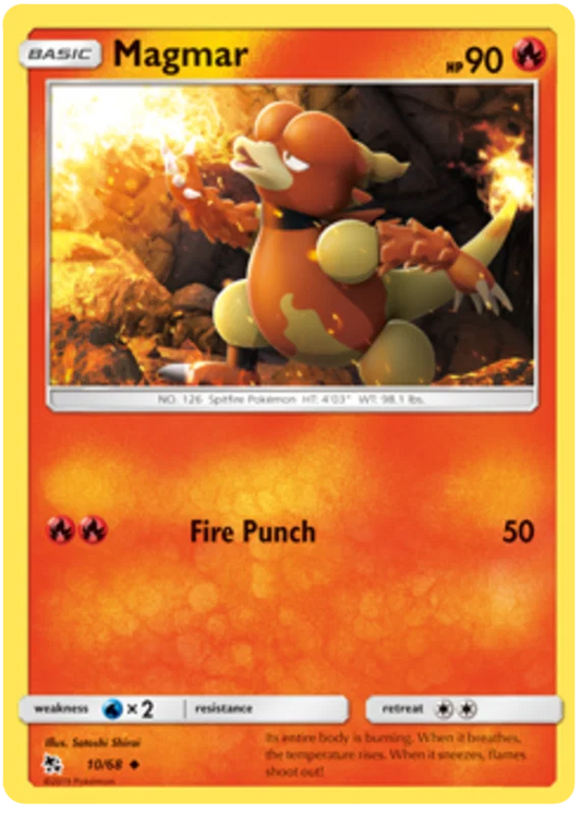 10/68 Magmar (Hidden Fates) Pokémon card (English)
