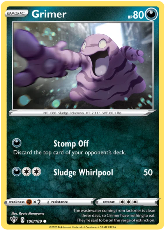100/189 Grimer (Darkness Ablaze) Pokemon card (English)